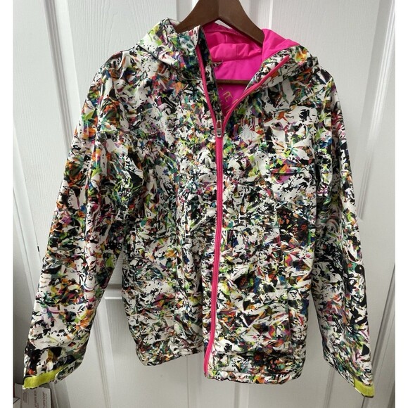 Spyder Light Jacket Splatter Multi Color White Black Pink Green Girl's Size  XXL - Picture 1 of 16